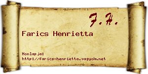 Farics Henrietta névjegykártya
